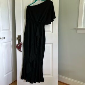 Sparkly black one-shoulder dress